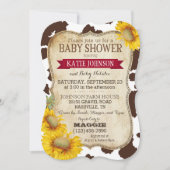 Landschap Zonnebloemen en Koeienprint Baby Shower Kaart (Voorkant)