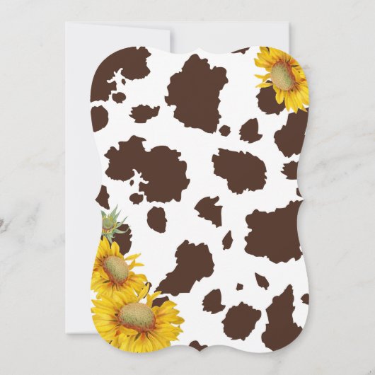 Landschap Zonnebloemen en Koeienprint Baby Shower Kaart (Achterkant)