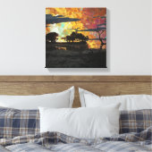 LANDSCHAP ZONSONDERGANG CANVAS AFDRUK (Insitu (Slaapkamer))