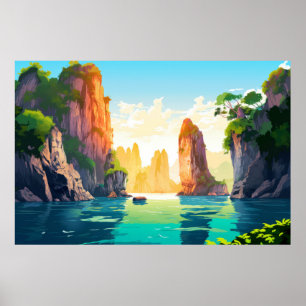 landschap zonsondergang landschap Natuur Poster