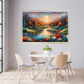 Landschap Zonsondergang Modern Art Poster