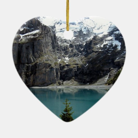 Landschap Zwitserland Keramisch Ornament (Achterkant)