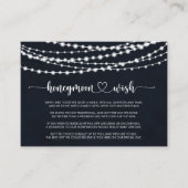 Landschapachtige Slingerlichten Huwelijksreis Wens Informatiekaartje (Voorkant)