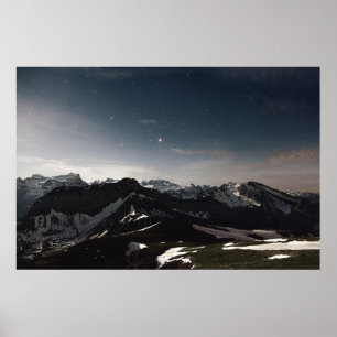 LANDSCHAPE FOTOGRAFIE VAN ZWARTE EN WITTE MOUNTAIN POSTER