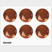 Landschappelijk beeld van een geërodeerde zandstee ronde sticker (Vel)