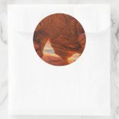 Landschappelijk beeld van een geërodeerde zandstee ronde sticker (Tas)