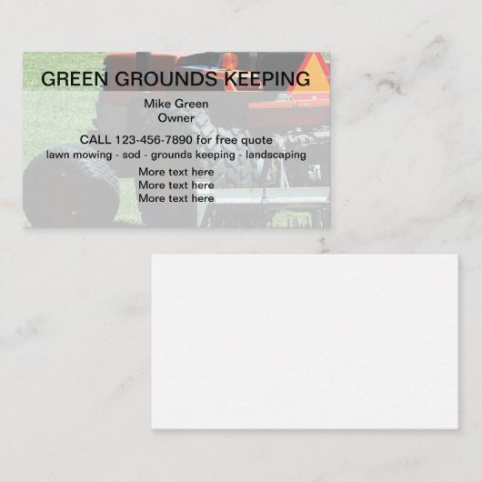 Landschappelijk landschapsonderhoud visitekaartje (Voorkant / Achterkant)