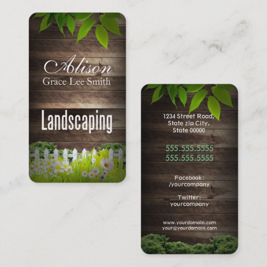 Landschappelijk ontwerp/grasdiensten/tuinbouwer visitekaartje (Voorkant / Achterkant)