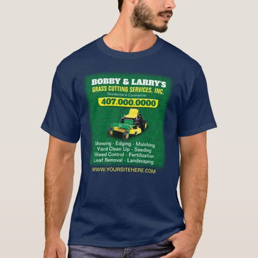 Landschappelijk ontwerp grasgrasgrassnijdende Sjab T-shirt (Voorkant)