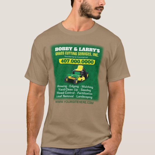 Landschappelijk ontwerp grasgrasgrassnijdende Sjab T-shirt (Voorkant)