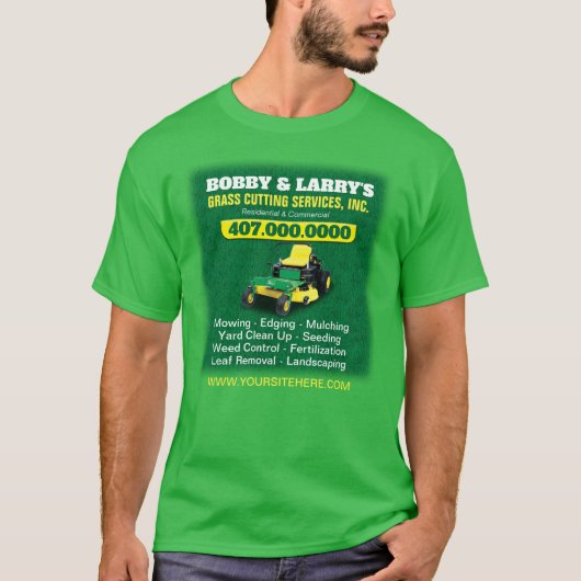 Landschappelijk ontwerp grasgrasgrassnijdende Sjab T-shirt (Voorkant)