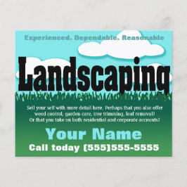 Landschappelijk ontwerp. Lawn service.  Flyer
