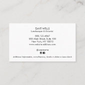 Landschappelijk ontwerp van boomschaar Emblem Busi Visitekaartje (Achterkant)