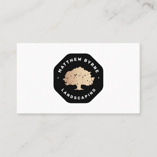 Landschappelijk ontwerp van boomschaar Emblem Busi Visitekaartje (Voorkant)