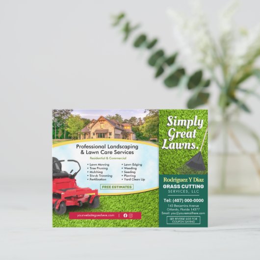 Landschappelijk ontwerp van grasgrasstrips snijbro briefkaart