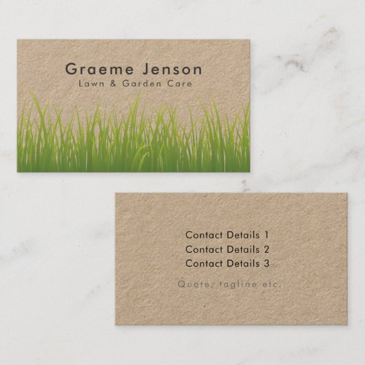 Landschappelijk ontwerp van graszorg voor bewegend visitekaartje (Voorkant / Achterkant)
