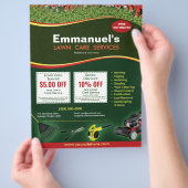 Landschappelijk ontwerp voor de grasmachine voor d flyer (Hand)