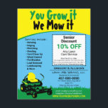 Landschappelijk ontwerp voor grassnijbrochure flyer<br><div class="desc">Met deze aanpasbare briefkaarten sjablonen van flyers kunt u uw grassnijden of het landschapsontwerp efficiënter promoten en op de markt brengen. Vervang de gegevens gewoon door uw gegevens. Voeg een logo voor betere branding en voilà toe! Potentiële klanten zullen onder de indruk zijn. Zie overeenkomende visitekaartjes.</div>