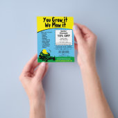 Landschappelijk ontwerp voor grassnijbrochure flyer (Hand)