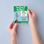 Landschappelijk ontwerp voor grassnijbrochure flyer (Hand)