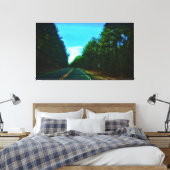 Landschappelijke boswegrit canvas afdruk (Insitu (Slaapkamer))