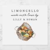 Landschappelijke citroenen Persoonlijke Limoncello Likeurfles Etiket (Enkel label)