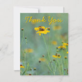 Landschappelijke gele wilde bloem fotografie blanc bedankkaart (Voorkant)