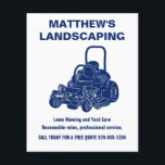 Landschappelijke grasmaaier klein flyer<br><div class="desc">Help het woord uit te drukken over je gazonmaaien of landschapsarchitectuur met deze kleine vliegers. Ze zijn perfect voor het plaatsen in postvakken of het uitdelen bij gemeenschapsevenementen. Biedt een moedig en professioneel uitziend blauw- en witkleurenschema met een afbeelding van een commerciële gazonmaaimachine. Gebruik de vul-in-de-lege gebieden van de sjabloon...</div>