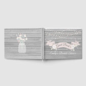 Landschappelijke grijze houten slingerlichten brui gastenboek (Volledig)