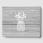 Landschappelijke grijze houten slingerlichten brui gastenboek (Achterkant)