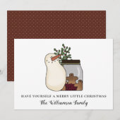 Landschappelijke Kerstman en Bessen Kerstkaart (Voorkant / Achterkant)