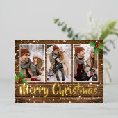 Landschappelijke Kerstmis Foto Folie Feestdagenkaart (Staand Voorkant)