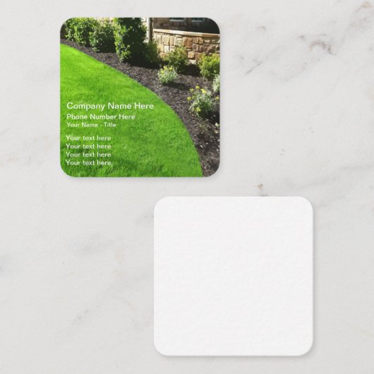 Landschappelijke landschapsarchitectuur vierkante visitekaartje (Voorkant / Achterkant)
