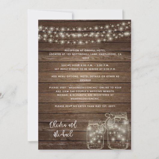 Landschappelijke Mason Jar Lichten Foto Collage Br Kaart (Achterkant)