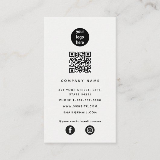 Landschappelijke media met landschapszorg QR-code  Visitekaartje (Achterkant)