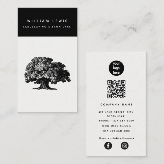 Landschappelijke media met landschapszorg QR-code Visitekaartje (Voorkant / Achterkant)