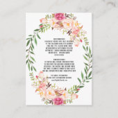 Landschappelijke Roze Blush Bloemige Bruiloft Deta Informatiekaartje (Voorkant)