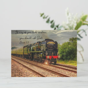 Landschappelijke Vintage Locomotief Plat Wenskaart Feestdagenkaart