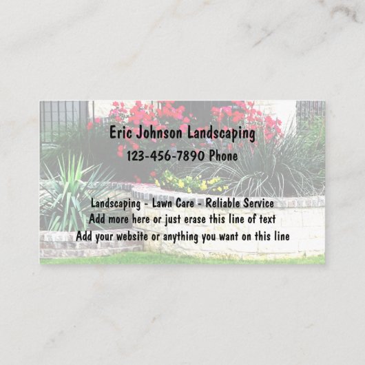 Landschappelijke vormgeving en graszorg visitekaartje (Achterkant)