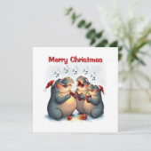 Landschappelijke Whimsical Schattige Mooie Nijlpaa Feestdagenkaart (Staand voorkant)