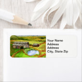 Landschappen boerderij met  zonder silo. etiket (Insitu)