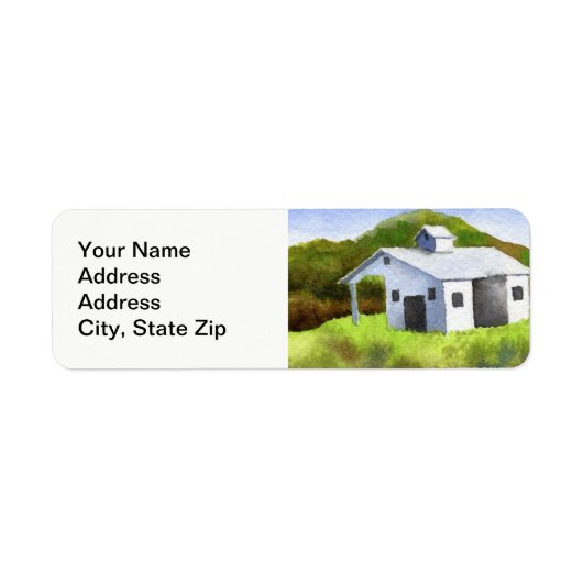 Landschappen boerderij met zonder silo. etiket (Voorkant)