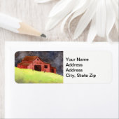 Landschappen boerderij met  zonder silo. etiket (Insitu)