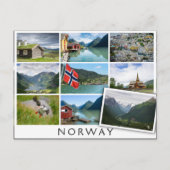 Landschappen en de tekst: "Noorwegen" in collage Briefkaart (Voorkant)