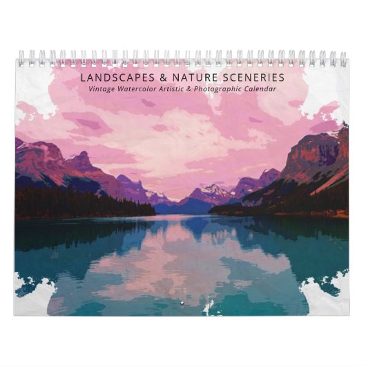 Landschappen en Natuur Waterverf  Artistiek Kalender (Hoes)