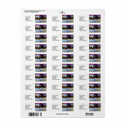 Landschappen en schilderachtig uitzichten sinaasap etiket (Full Sheet)