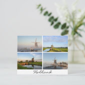 Landschappen met windmolens in het Holland-briefka Briefkaart (Staand voorkant)