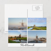 Landschappen met windmolens in het Holland-briefka Briefkaart (Voorkant / Achterkant)