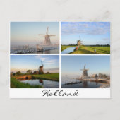 Landschappen met windmolens in het Holland-briefka Briefkaart (Voorkant)