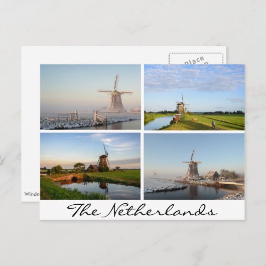 Landschappen met windmolens in Nederland Briefkaart (Voorkant / Achterkant)